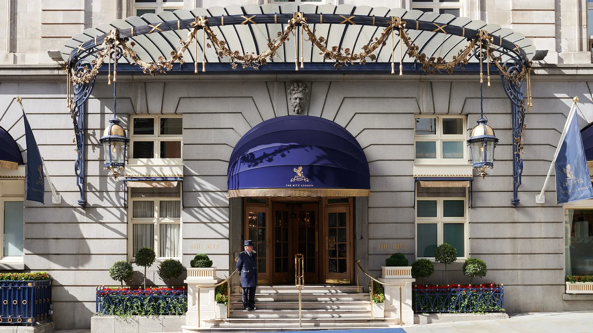 The grand exterior of The Ritz London in Piccadilly
